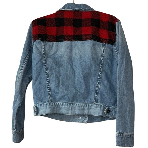 Forever 21 Buffalo Check Denim Jacket Women’s S Country Cowgirl Western Casual - Picture 2 of 8